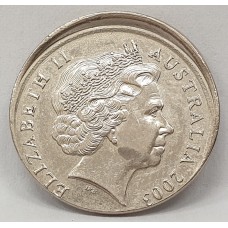 AUSTRALIA 2003 . FIVE 5 CENTS COIN . ERROR . HUGE MIS-STRIKE